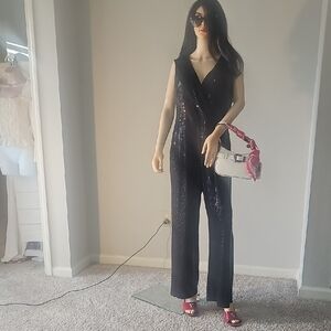 Glamour Shimmering Black Jumpsuit